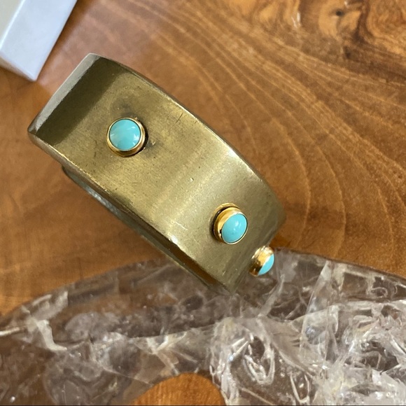 Isabel Marant Brass Stone Bangle Cuff Bracelet - Picture 5 of 5